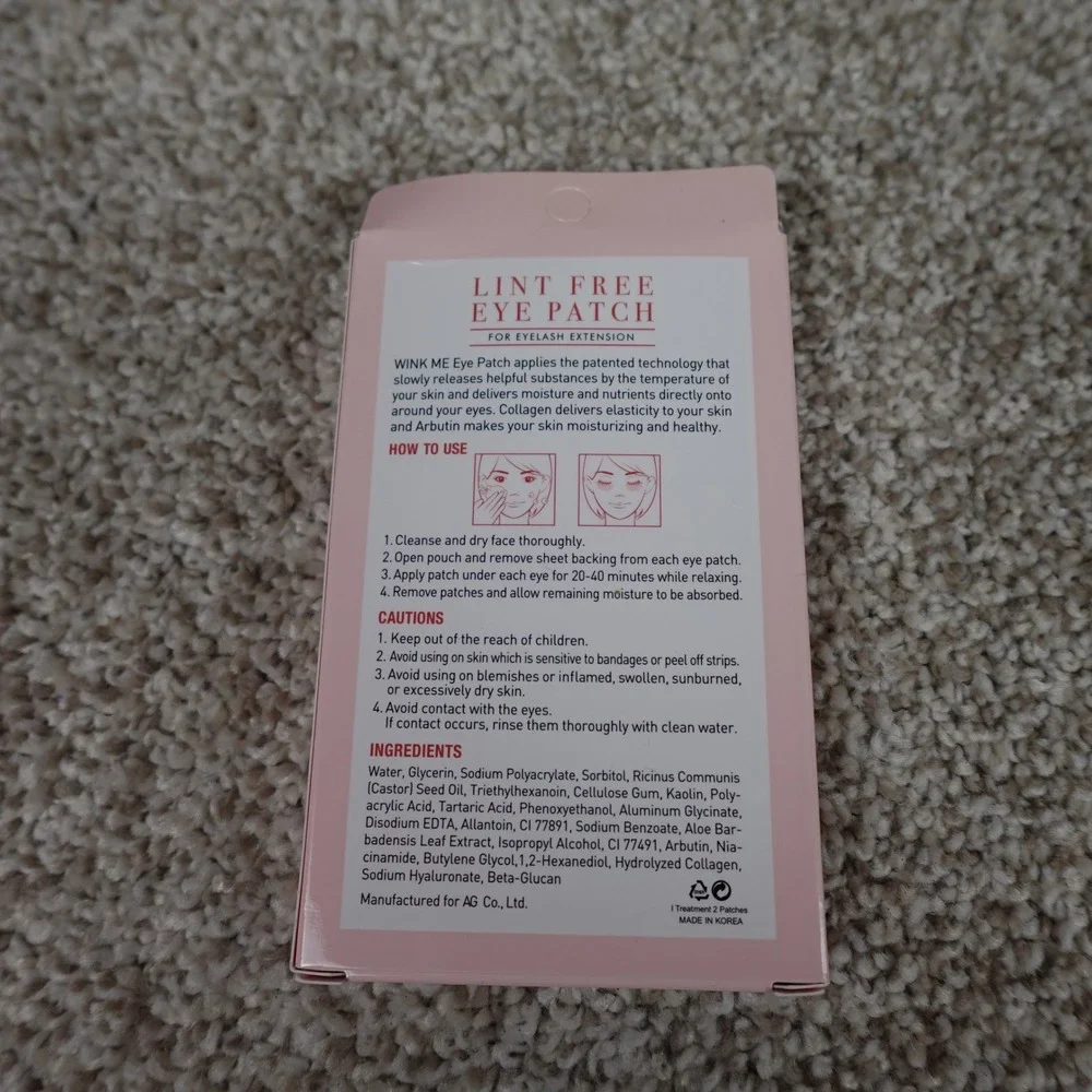 Wink Me Lint Free Eye Patch For Eyelash Extension Hydrogel Skin‎ Care - 5 pairs